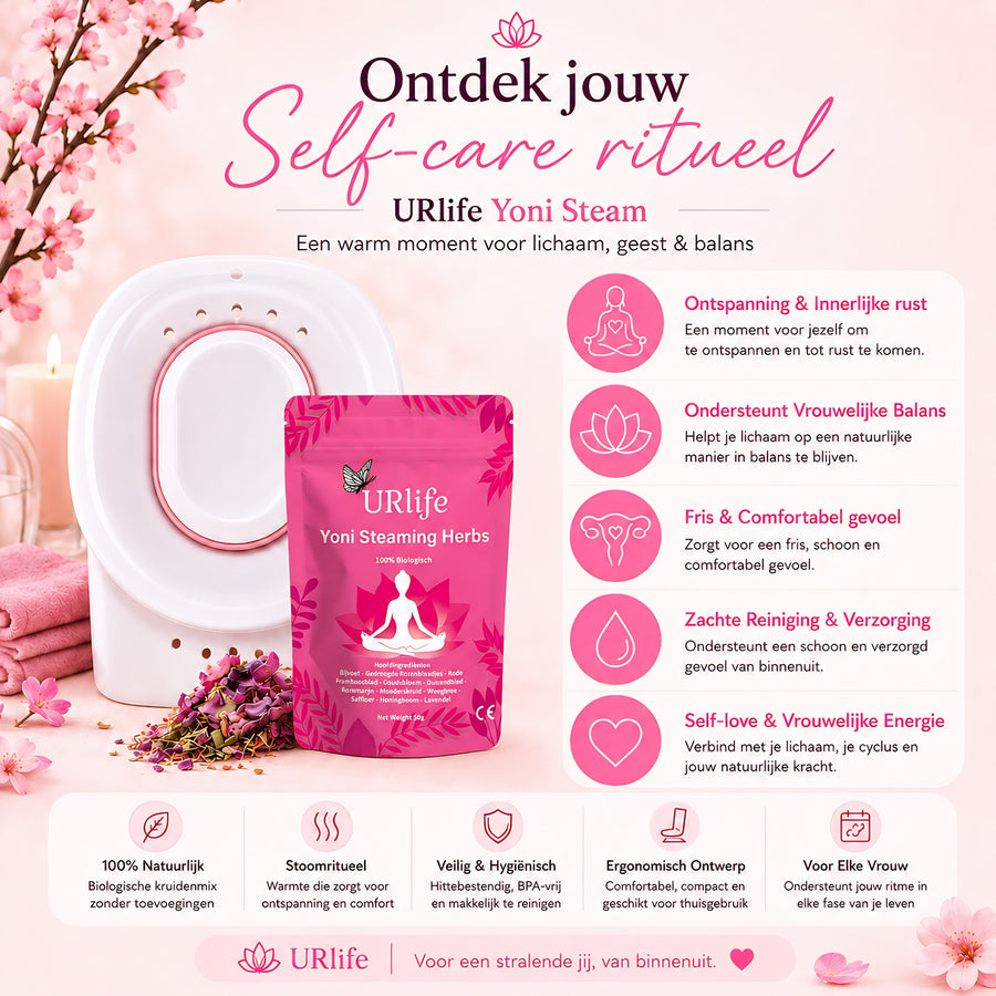 URlife Yoni Stoombad – Vaginale Stoomset voor Toilet | Yoni Steam Seat & Intieme Verzorging