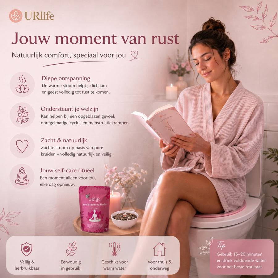 URlife Yoni Stoombad – Vaginale Stoomset voor Toilet | Yoni Steam Seat & Intieme Verzorging