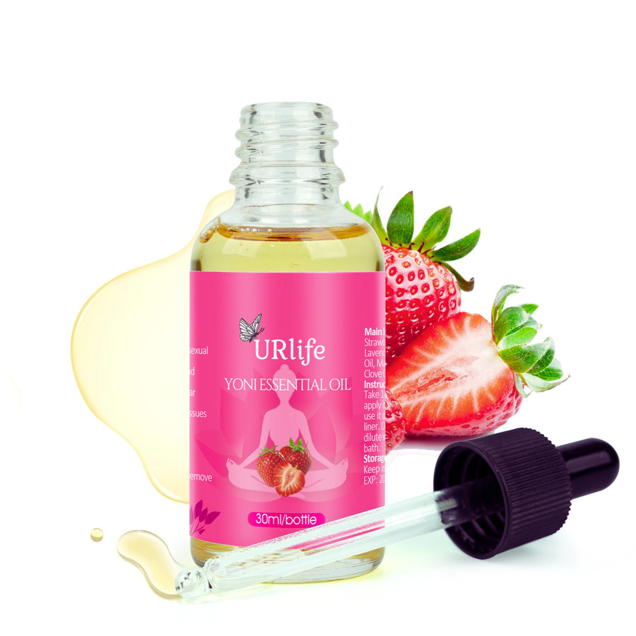 URlife® Yoni Olie Aardbei – Natuurlijke Yoni Olie voor Intieme Verzorging met Subtiele Aardbeigeur