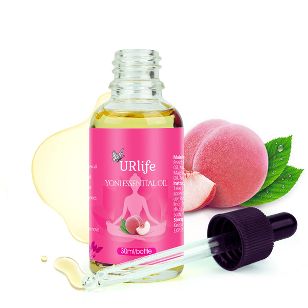 URlife® Yoni Olie Perzik – Natuurlijke Yoni Olie voor Intieme Verzorging met Zachte Perzikgeur