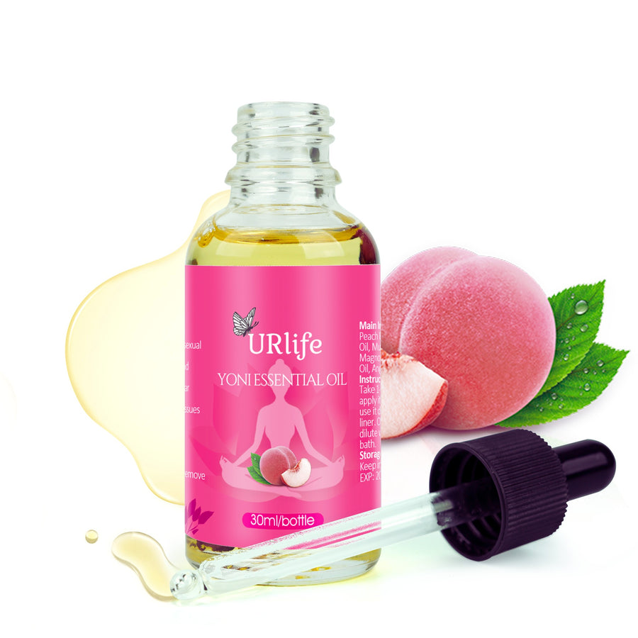 URlife® Yoni Olie Perzik – Natuurlijke Yoni Olie voor Intieme Verzorging met Zachte Perzikgeur