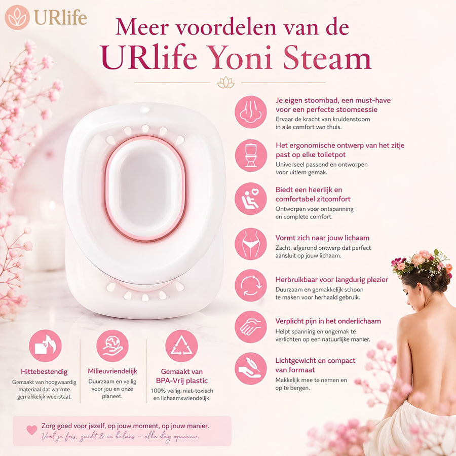 URlife Yoni Stoombad – Vaginale Stoomset voor Toilet | Yoni Steam Seat & Intieme Verzorging