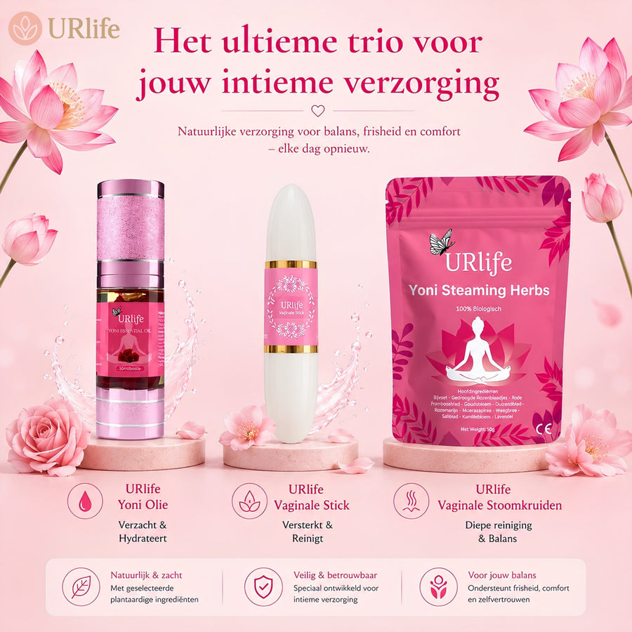 URlife Yoni Olie Rose – Natuurlijke Yoni Olie voor Intieme Verzorging met Zachte Rozengeur
