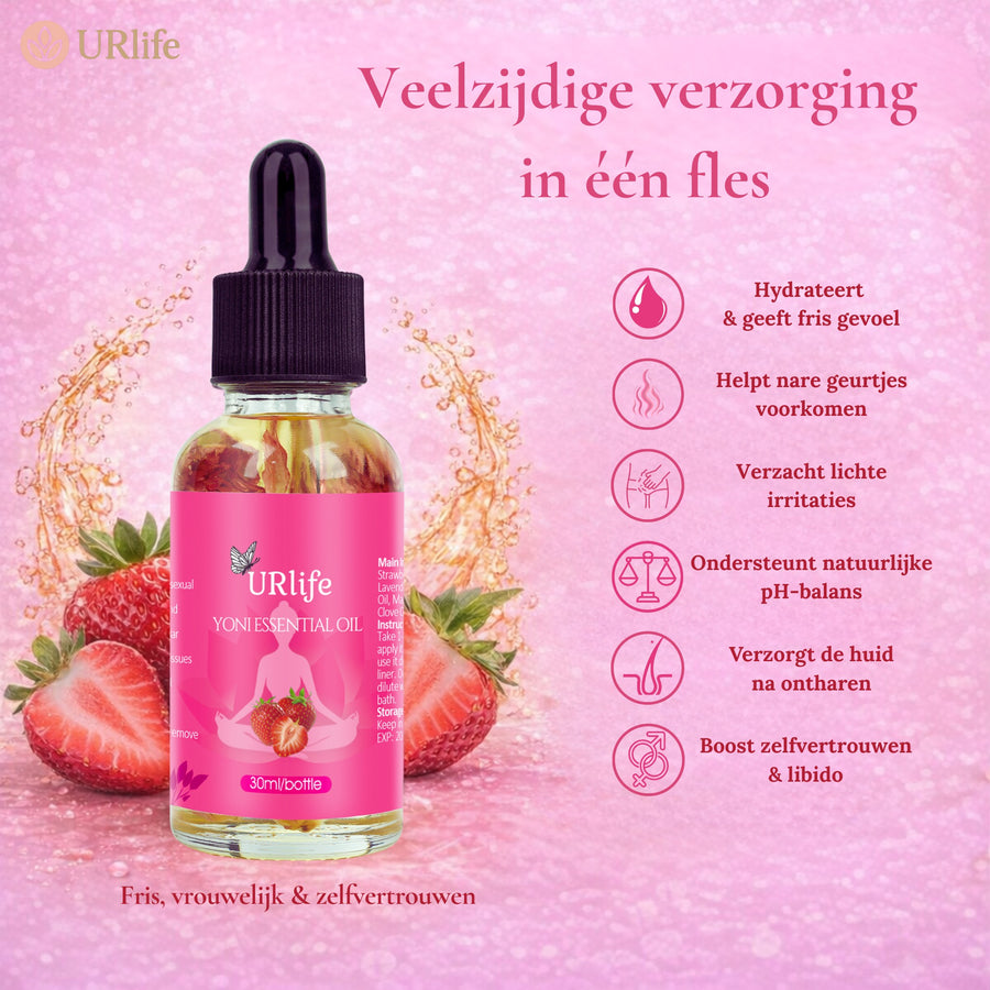 URlife® Aceite Yoni Fresa – Aceite Vaginal 100 % Natural