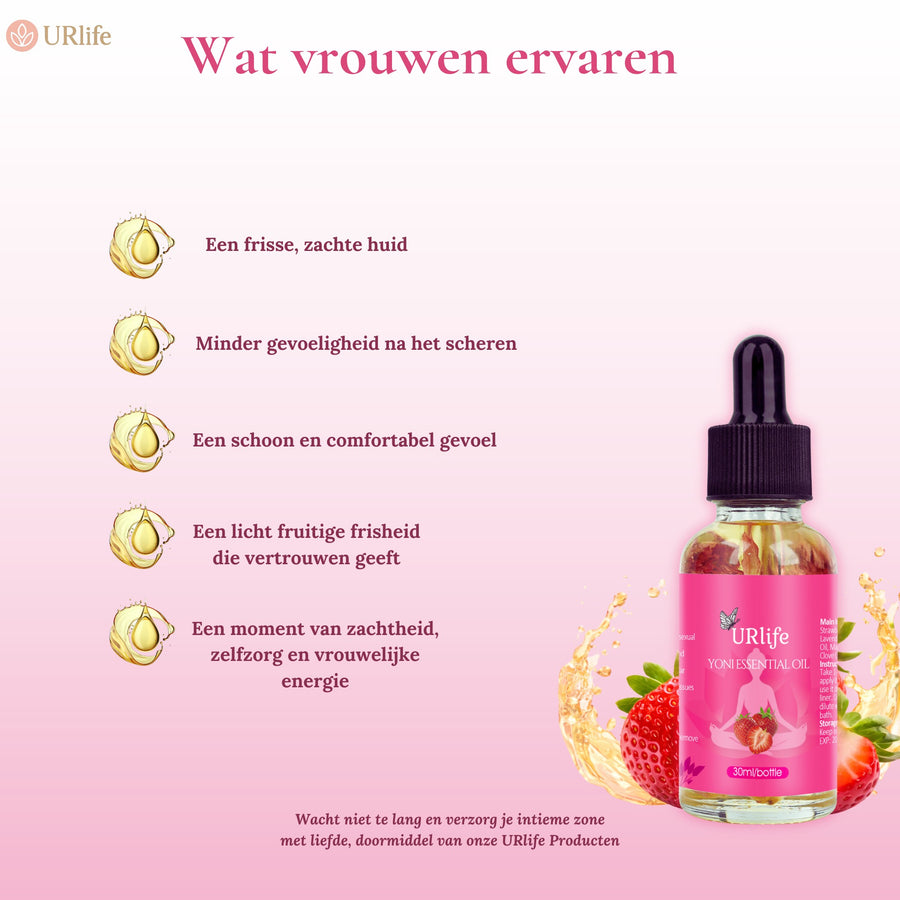 URlife® Aceite Yoni Fresa – Aceite Vaginal 100 % Natural