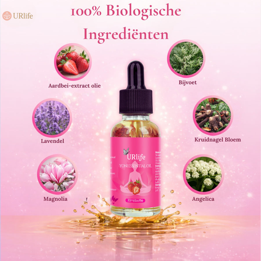 URlife® Aceite Yoni Fresa – Aceite Vaginal 100 % Natural