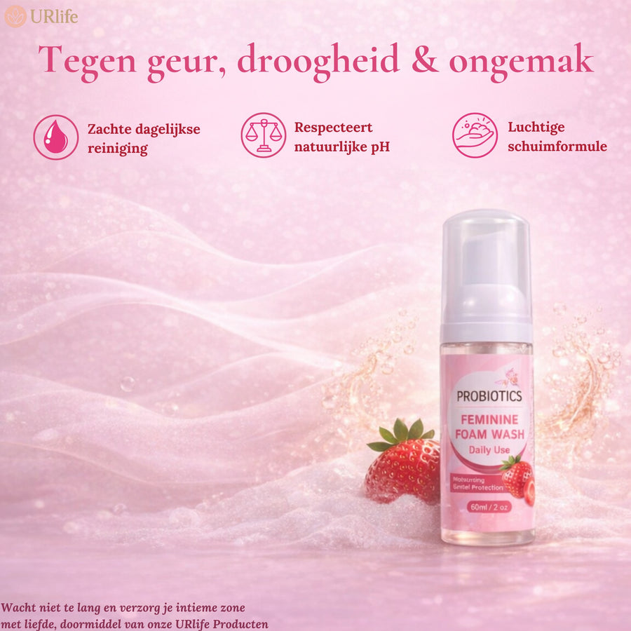 URlife® Feminine Foam Wash Fresa – Espuma Íntima Suave