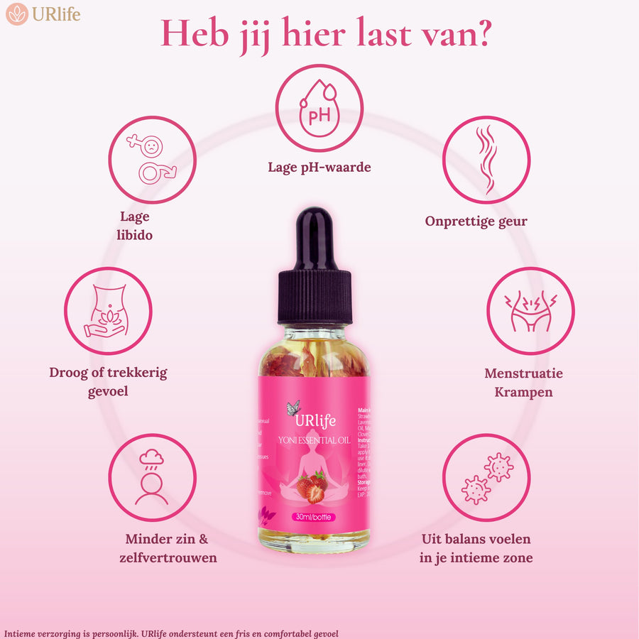 URlife® Aceite Yoni Fresa – Aceite Vaginal 100 % Natural