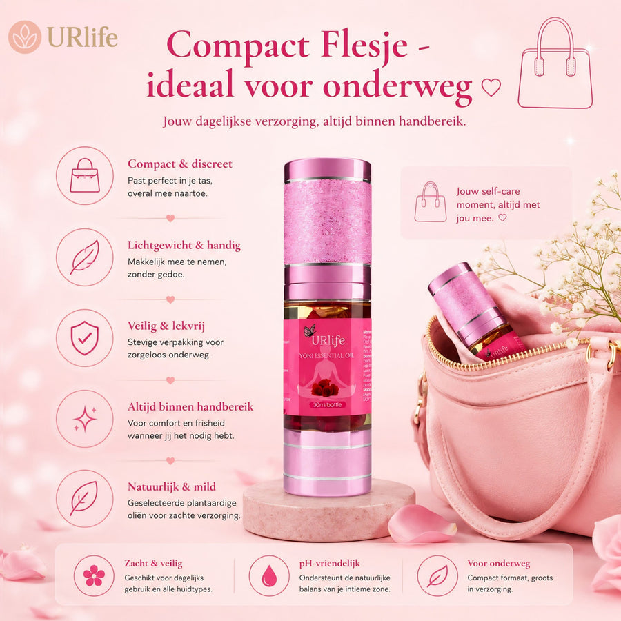 URlife Yoni Olie Rose – Natuurlijke Yoni Olie voor Intieme Verzorging met Zachte Rozengeur